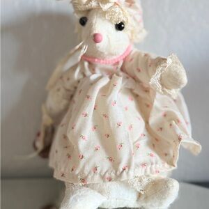 Floral Dress Mouse Plush or pincushion vintage